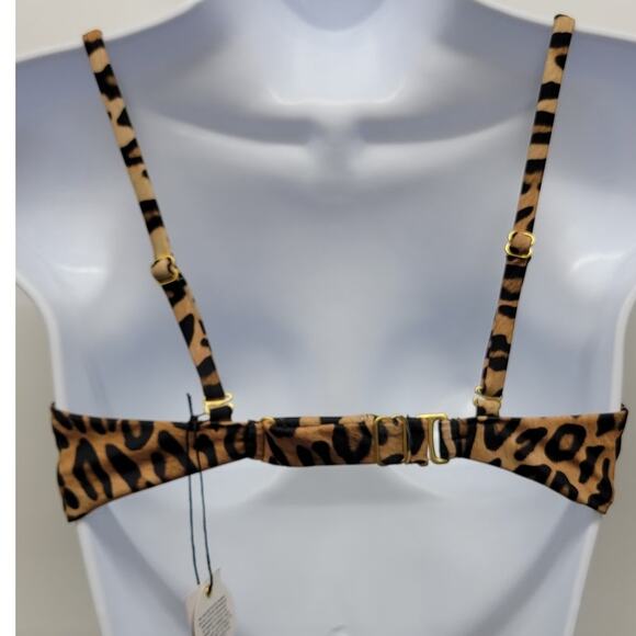 Christian Lacroix x Swiminista Leopard Animal Print Play Bikini Top Medium - Picture 3 of 8